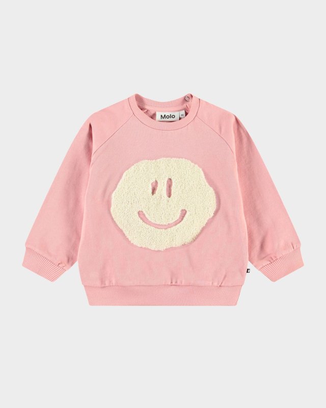 Girl's Disc Happy Face Sweatshirt, Size 3M-